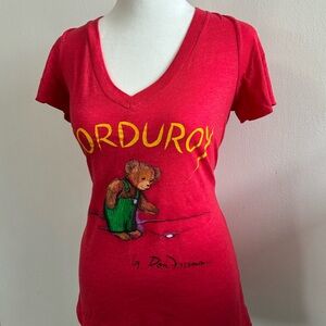 Out of Print Red Graphic Corduroy Tee